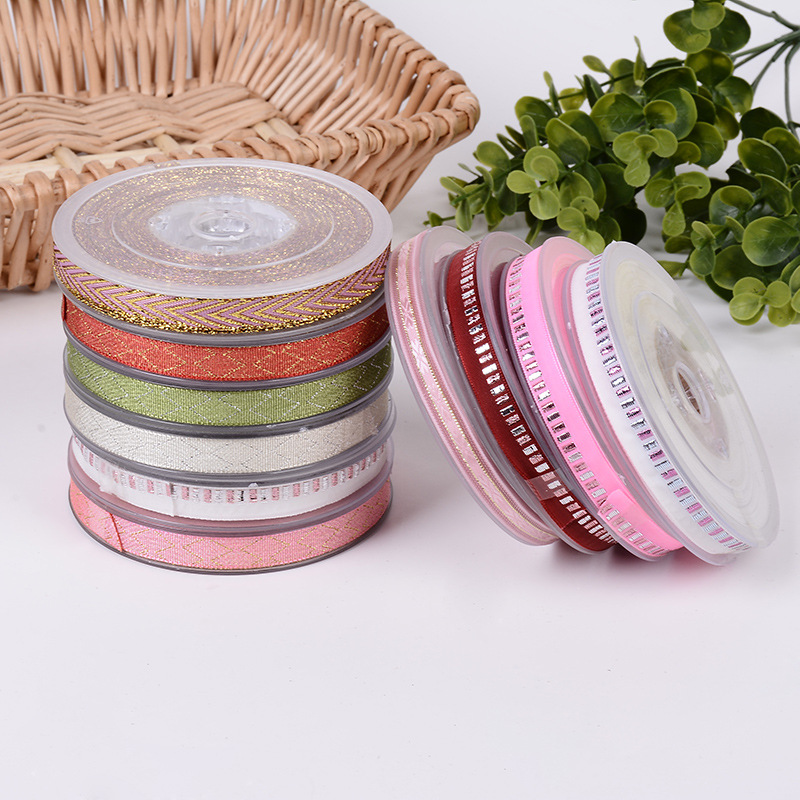 厂家直销单边跳点螺纹织带 diy手工礼品包装彩带缎带定 制批发