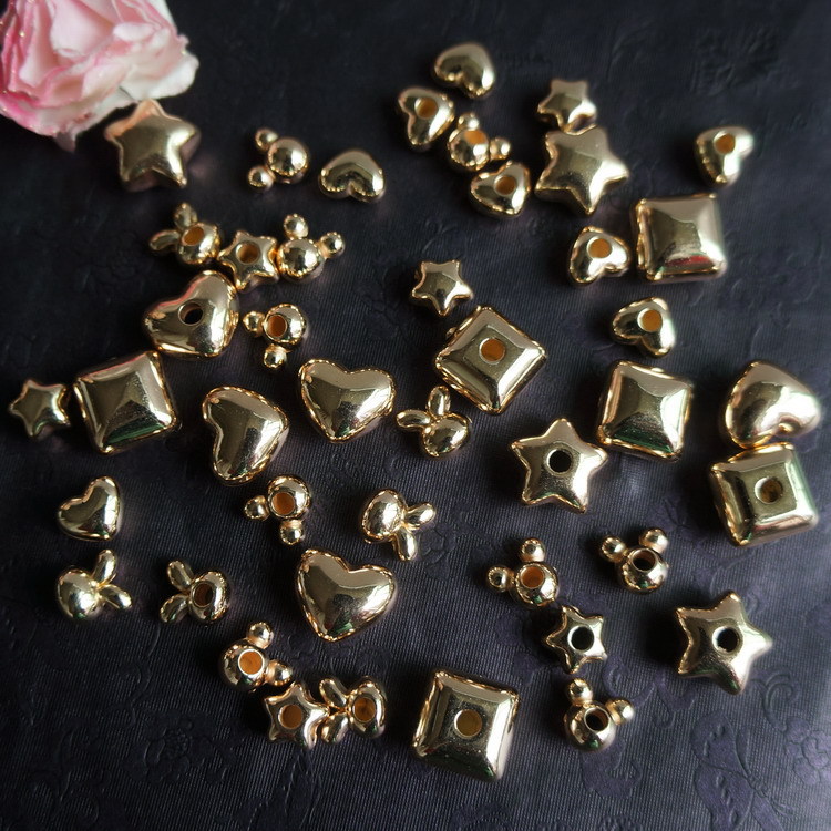 Factory direct sales of single-hole irregular-shaped hair band and hair rope accessories, as well as wholesale of heart-shaped electroplated bead hair accessory accessories detail image 6