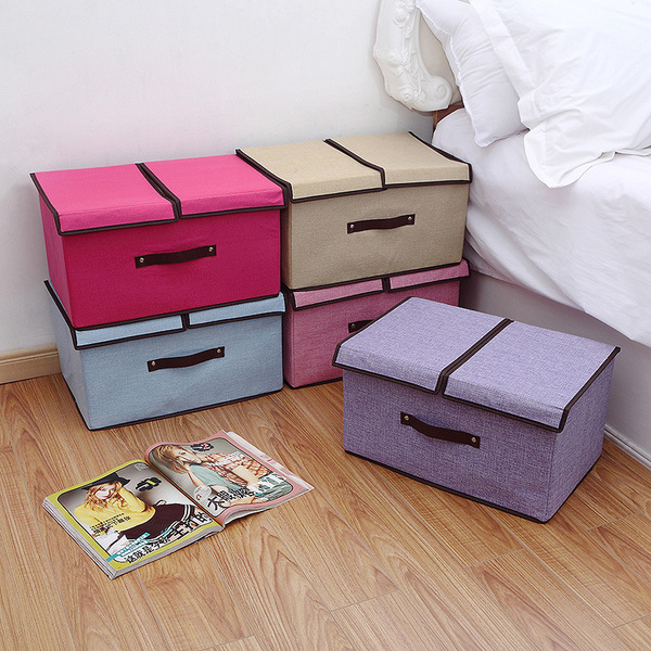 foldable capacious storage box non-woven cloth
