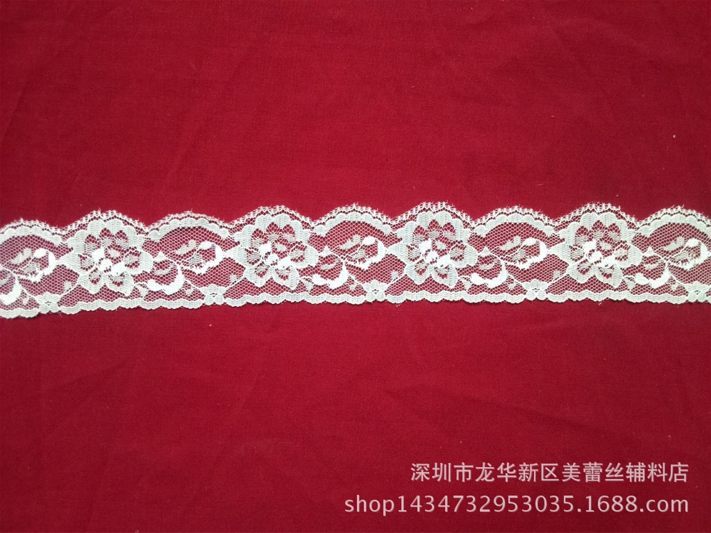 供应新款3.5cm花边 蕾丝花边 现货服饰辅料 花边辅料绣花拼接