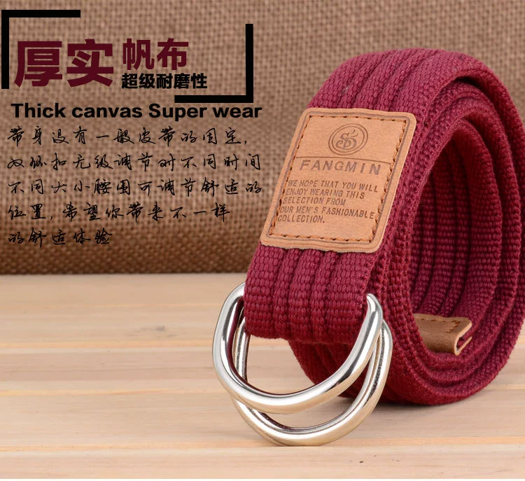 Hàng ngày đặc biệt sinh viên nam và nữ phổ vải vành đai kinh doanh bình thường jeans đôi vòng khóa vành đai Hàn Quốc phiên bản thắt lưng da