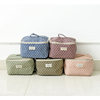 Handheld folding storage bag, cosmetic bag with zipper, cotton and linen