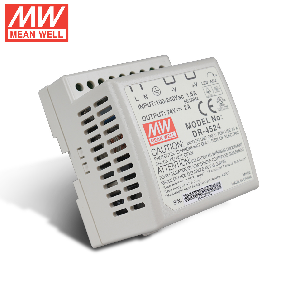 ȫ��ԭװ̨��MEAN WELL��γ�����Դ DR-4524 45W 24V 2A �ֻ�