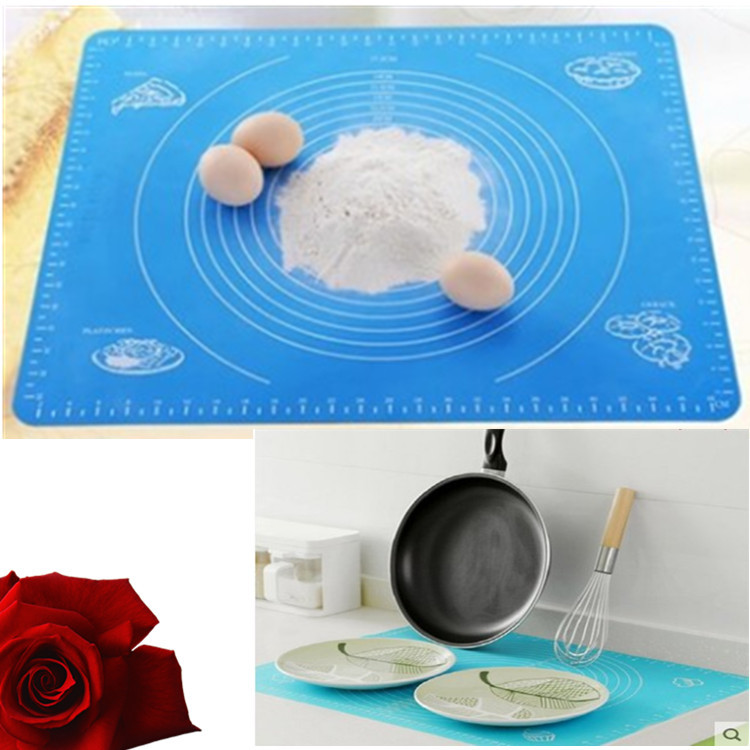 厂家批发 50*40CM刻度硅胶揉面垫 案板擀面垫 硅胶防滑隔热餐垫