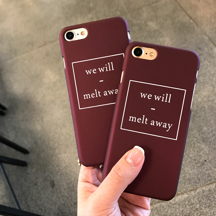 iPhone保护套-复古简约酒红英文iPhone7 plus手