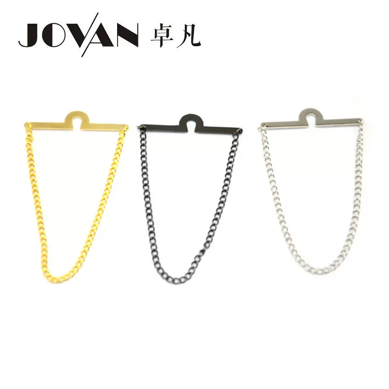 Галстук JOVAN, цепочка, набор, зажимы включены