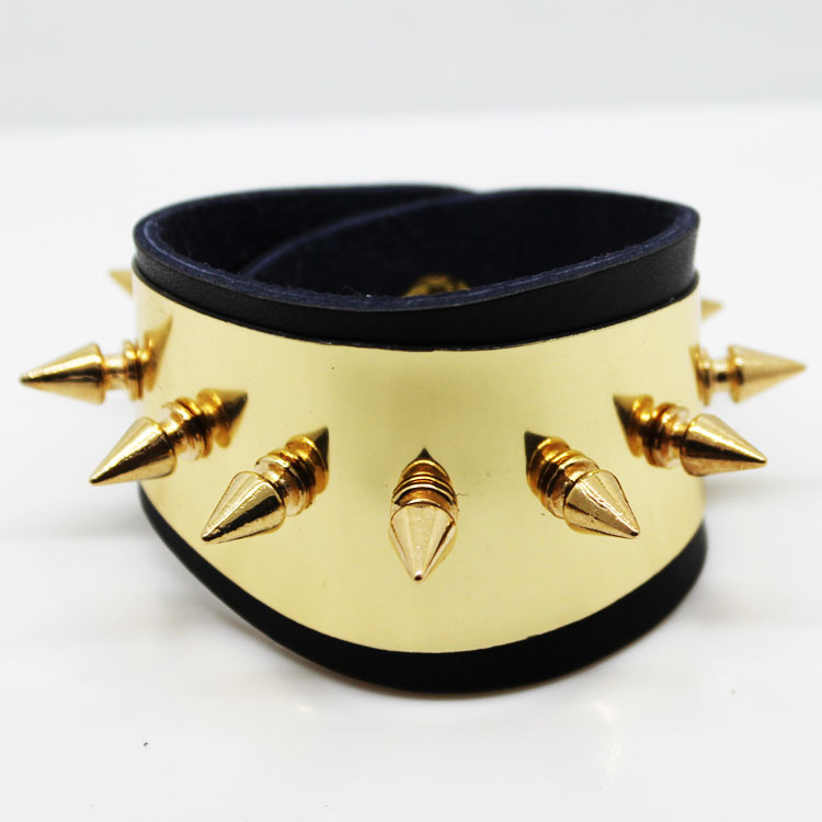 Inspired-Harley-Quinn-Suicide-Squad-Spike-Wrist-Bracelet-Cuff-Cosplay-Black-Gold-at-WickyDeez-2