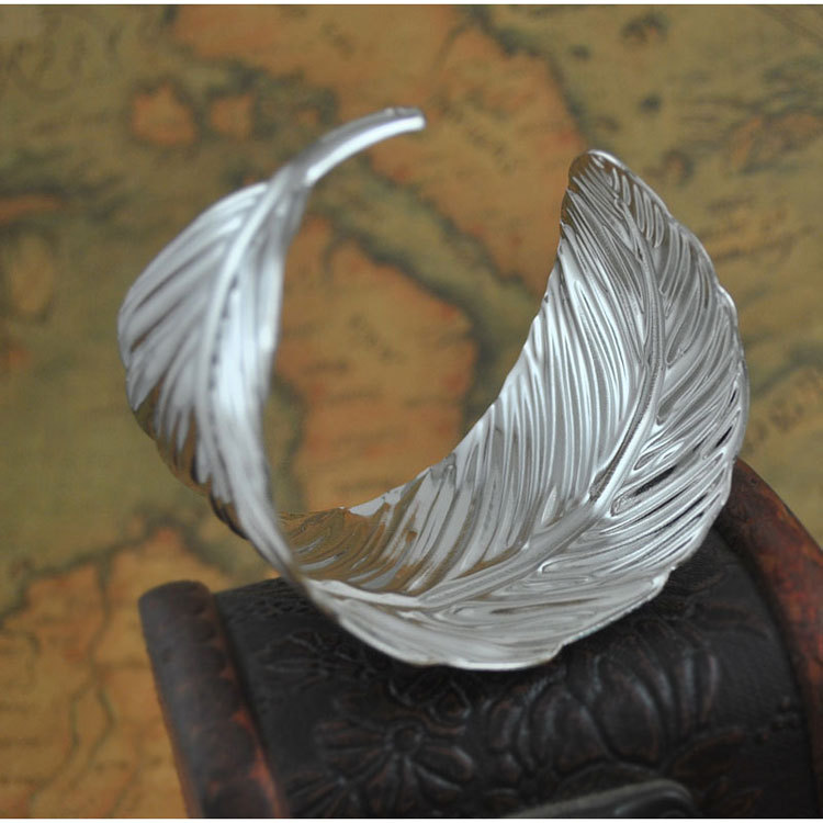 1 Piece Punk Leaves Alloy Plating Womenu0027S Bangle