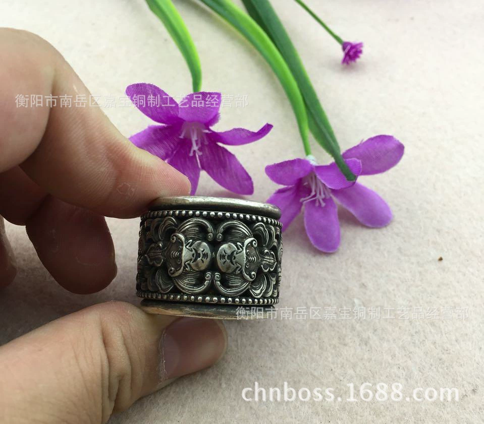 Copper antique ethnic ring handmade, ethnic style