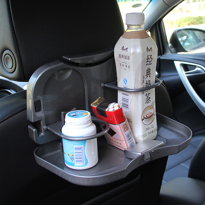 Car Dinner Plate Multifunctional Car Folding Dining Table Telescopic Chair Back Storage Water Cup Drink Holder Tray Factory Wholesale