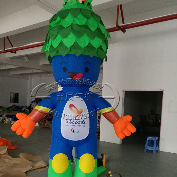 运动会充气吉祥物 直径3米卡通气模 大型移动加厚夹网布气模