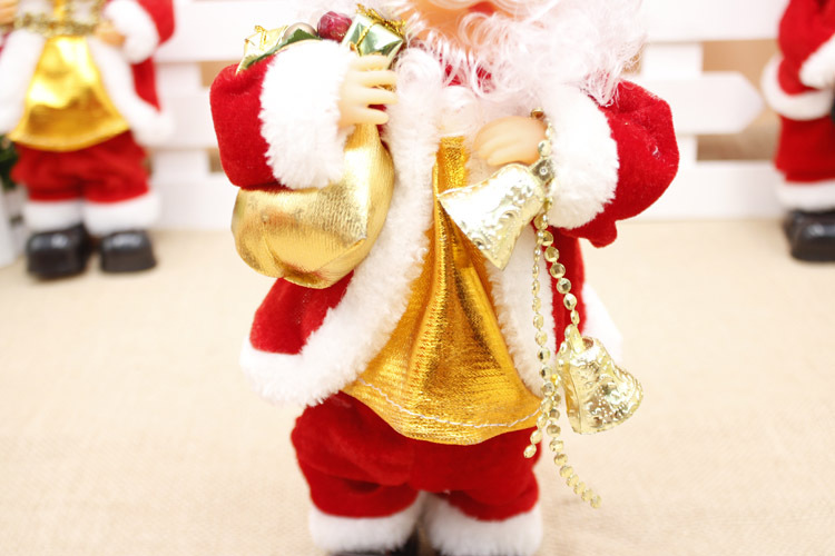 Home & Garden Christmas decorations electric Santa Claus 30CM high five mixed electric dolls children's gifts_voghion.com