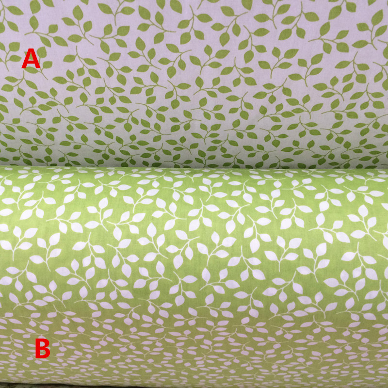 厂家直销小树叶AB版 斜纹纯棉卡通布料 全棉床品面料 布料批发