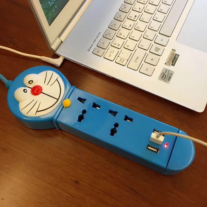 原装正品 DD808叮当多啦A梦机器猫旅行家居USB插线板插座插排2