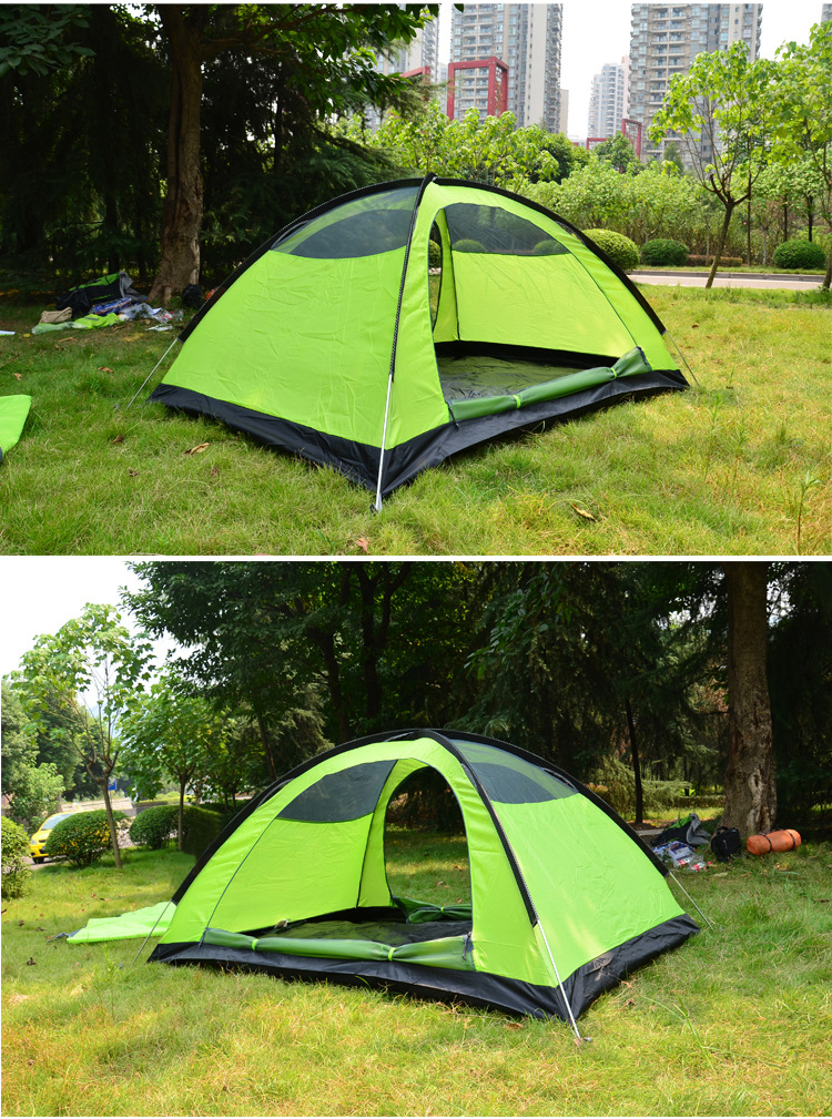 Factory wholesale double camping outdoor supplies 2-3 people camping rainstorm aluminum pole tent rainproof 5000mm