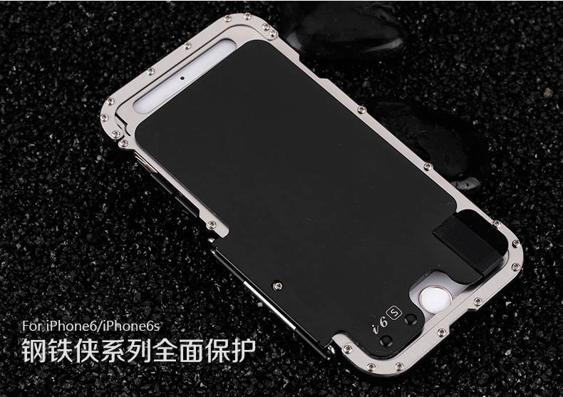 Armor King Iron Man Luxury Shockproof Stainless Steel Aluminum Metal Flip Case Cover for Apple iPhone 6S Plus/6 Plus & iPhone 6