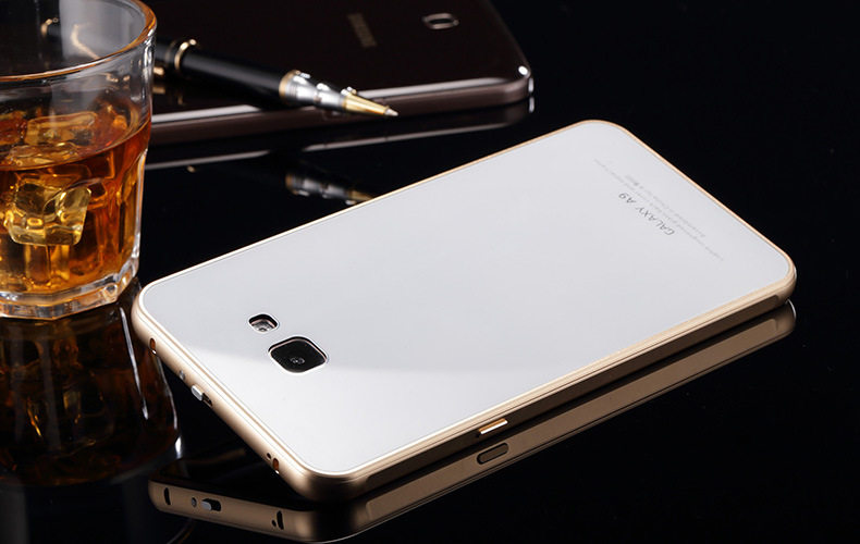 Luphie Aircraft Aluminum Metal Frame 9H Tempered Glass Back Cover Case for Samsung Galaxy A9 A9100 A9000
