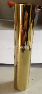 佛山中天不锈钢管 不锈钢镀色管 不锈钢彩色管 8K贴膜玫瑰金镀色