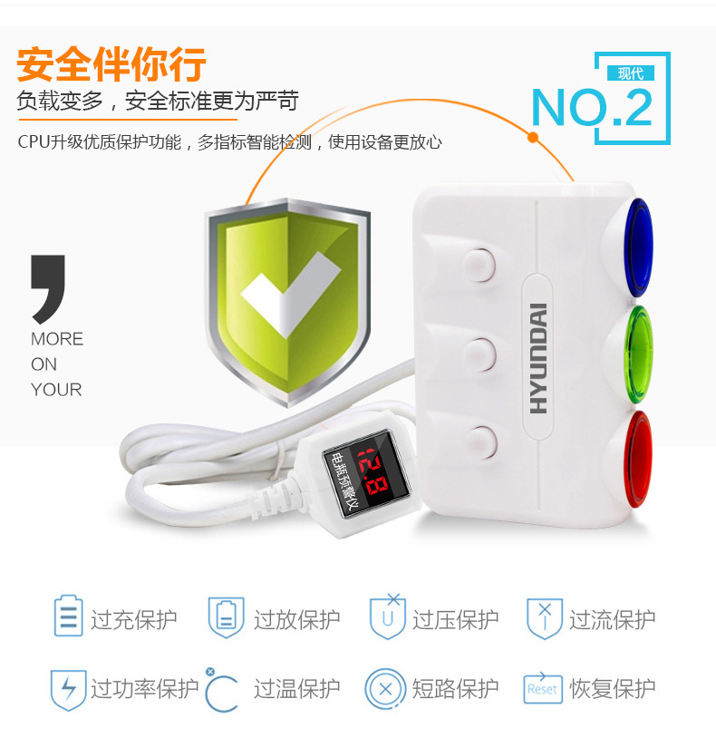 HY-26双核双USB一分三点烟器_13