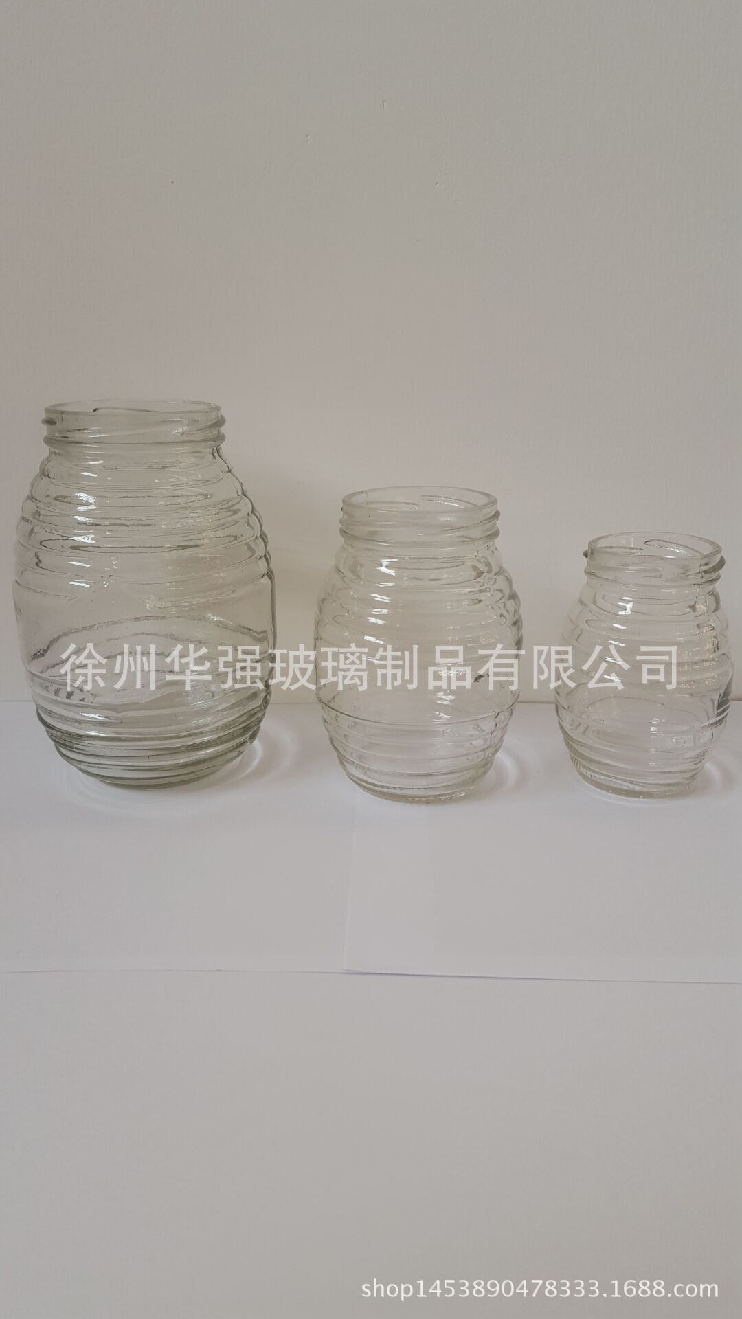 批发透明玻璃瓶六棱蜂蜜瓶酱菜瓶罐头瓶储物罐280毫升果酱瓶