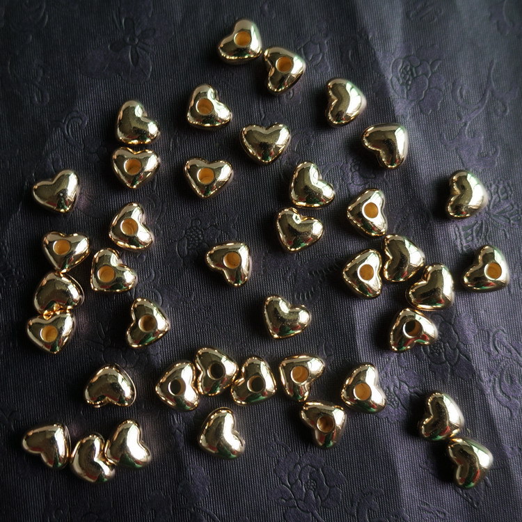 Factory direct sales of single-hole irregular-shaped hair band and hair rope accessories, as well as wholesale of heart-shaped electroplated bead hair accessory accessories detail image 8