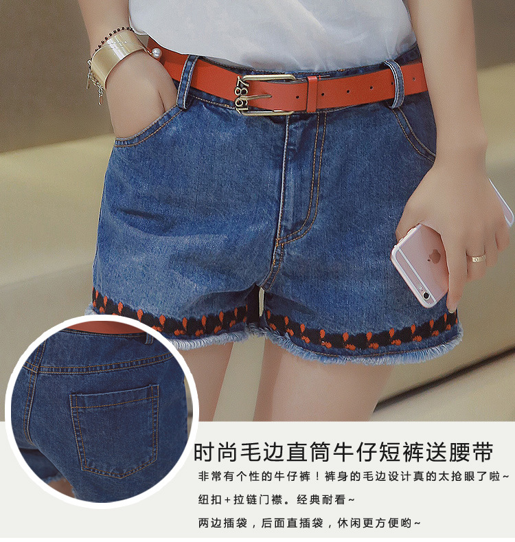 送腰帶牛仔短褲_01