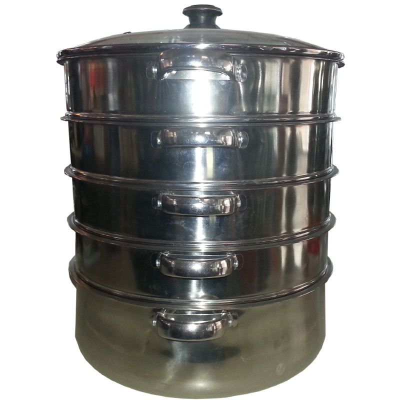 Factory direct sales of stainless steel double-ear steel handle 5-layer steamer, multi-functional household combination steamer detail image 7