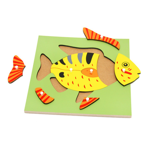 Montessori animal and plant panel puzzle Montessori teaching aids flower and bird tree professional version puzzle toy