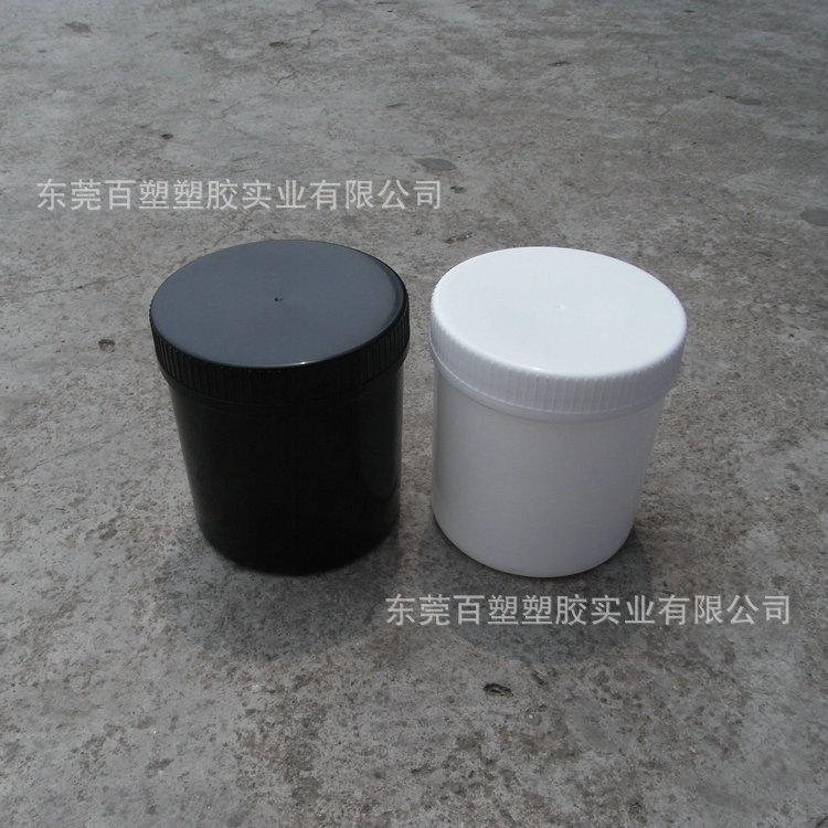 1L升塑料大口罐1KG公斤黑色油墨直身桶1000ML白色透明圆形塑胶罐