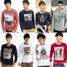 厂家直批新款秋冬季男装长袖打底衫T恤 男士上衣夜市地摊男装货源