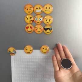 emoji笑脸表情水晶玻璃磁性冰箱贴 卡通创意工艺品厂家批发定制