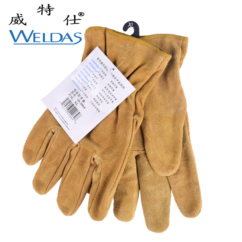 WELDAS威特仕10-2064电焊手套 牛皮耐磨劳保手套 搬运驾车手套
