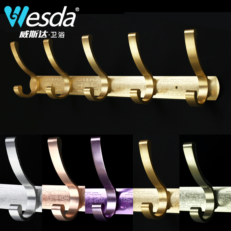 Westa Space Aluminum Hook Bronze Retro Bedroom Coat Hook Pattern Hook Hardware Door Hook D091