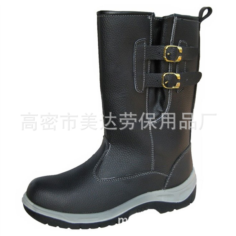 供應側鞋扣防護靴 牛皮防護棉靴 防砸防刺穿勞保鞋靴 pu底防護靴