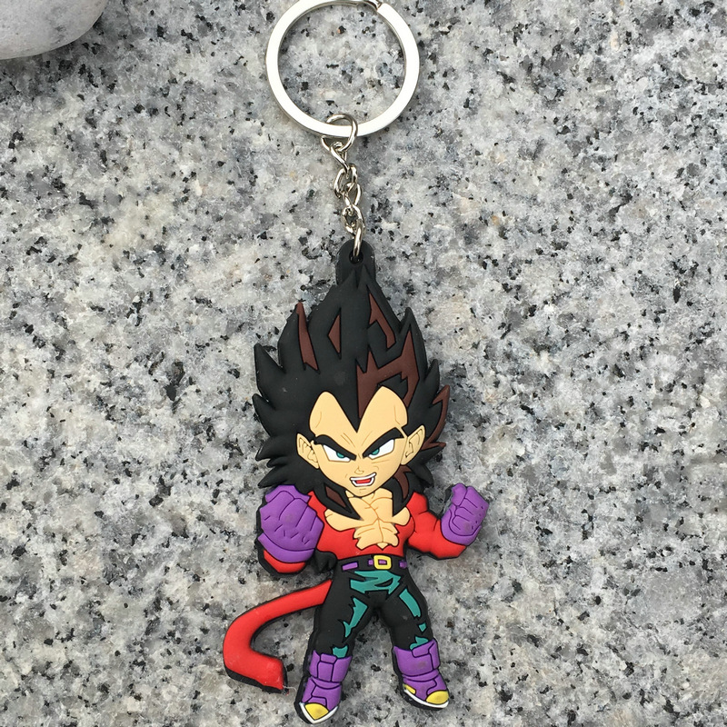 Anime Dragon Ball Monkey Keychain Son Goku Super Saiyan Silicone PVC