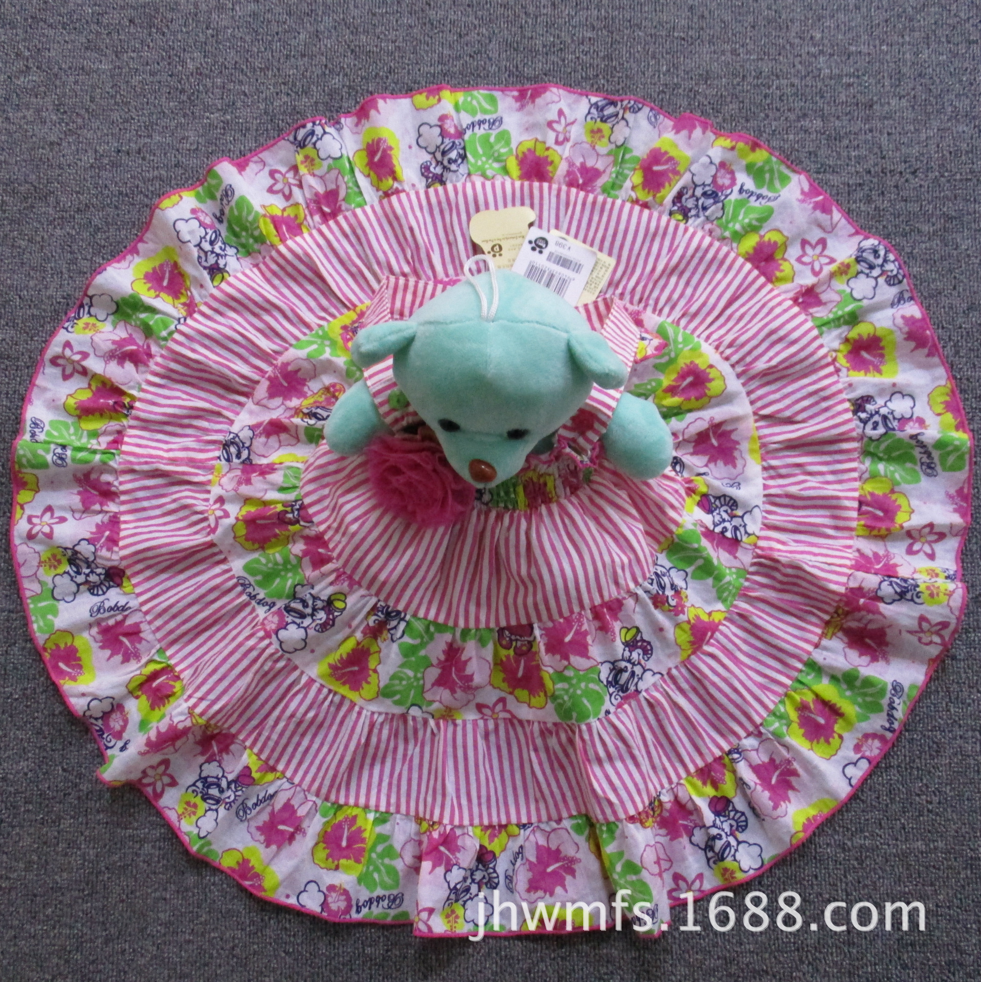 外貿原單花朵吊帶裙