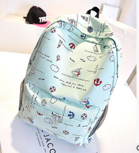 new pattern Japan and South Korea Like a breath of fresh air College wind lovely Sweet Sailing canvas Handbag shoulder bag Casual Bags schoolbag