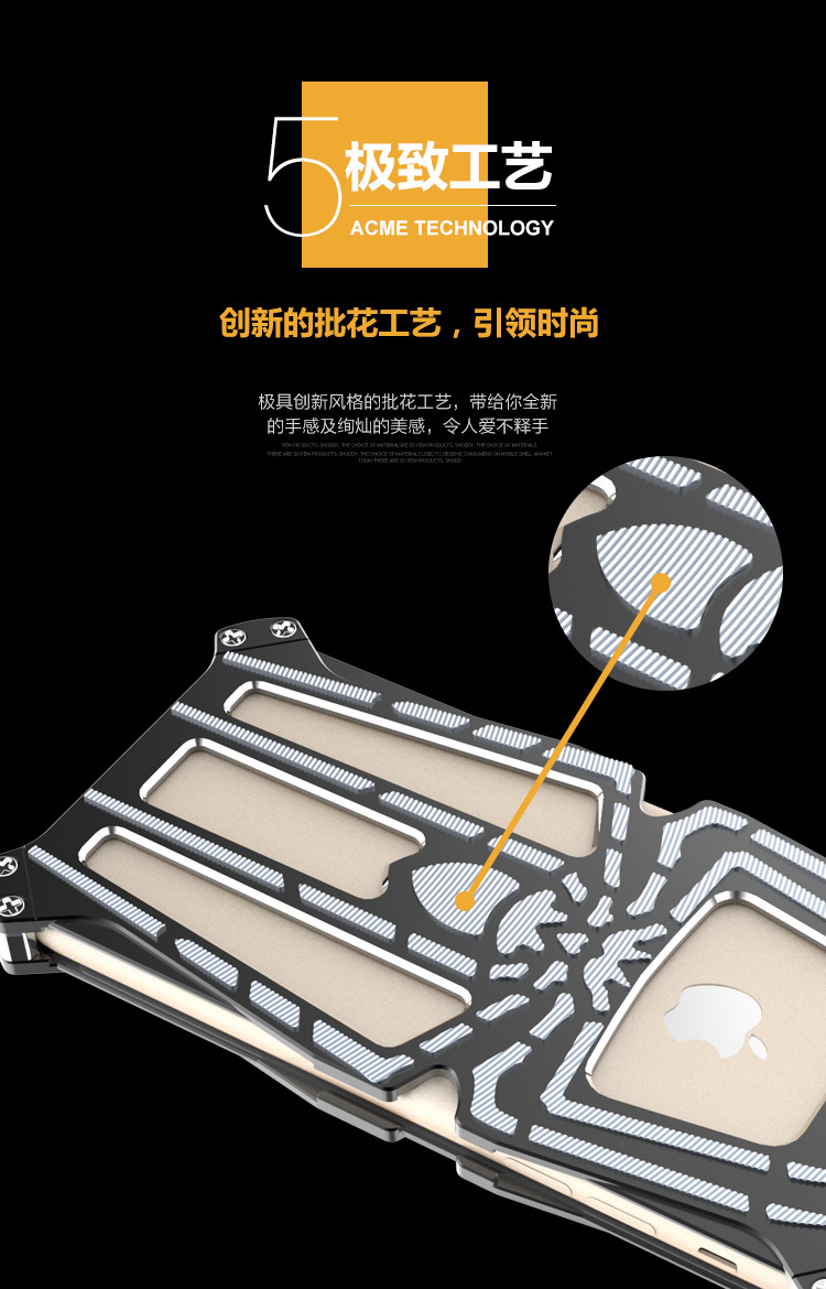 CECIL Spider-Man Aerospace Aluminum Shockproof Metal Shell Case Cover for Apple iPhone 7 & iPhone 7 Plus