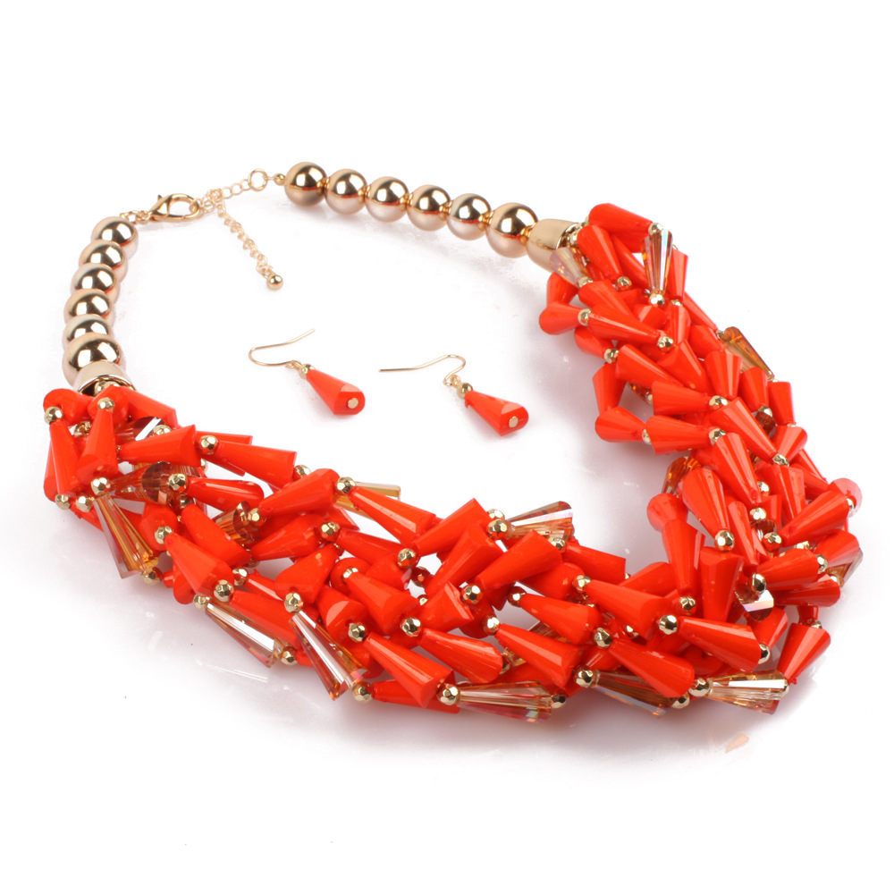 Occident and the United States Resinnecklace (Pieces of red)NHCT0019-Pieces of red