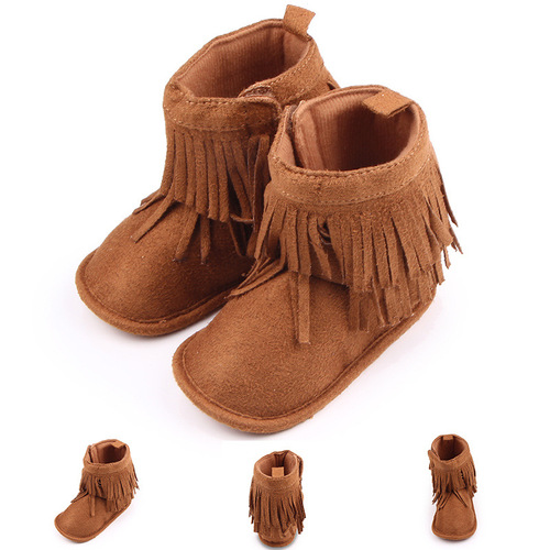 Autumn/Winter Baby Boots, Crinkle Baby Shoes with Tassels, M0640