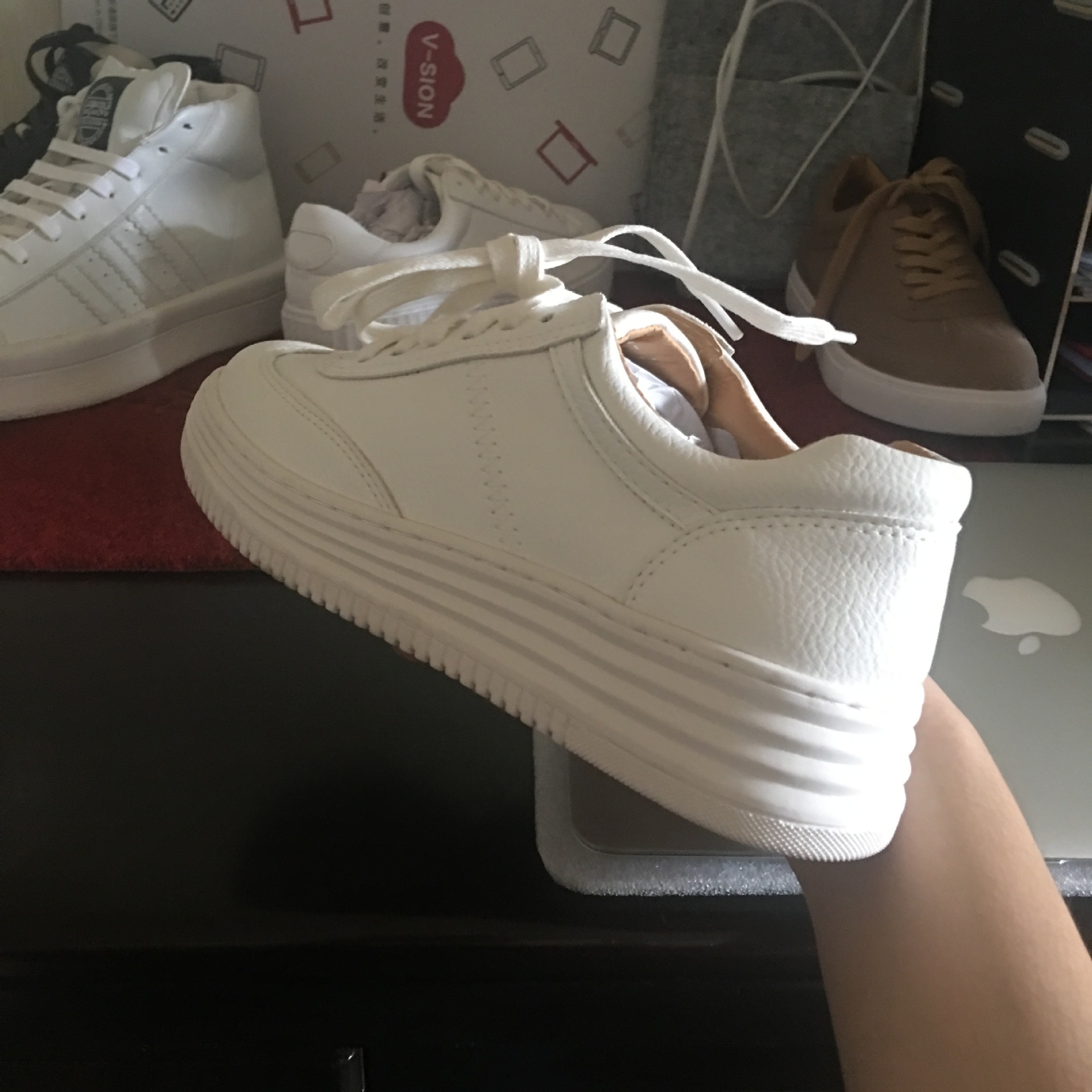 Baskets femme en cuir véritable - Ref 3435218 Image 68