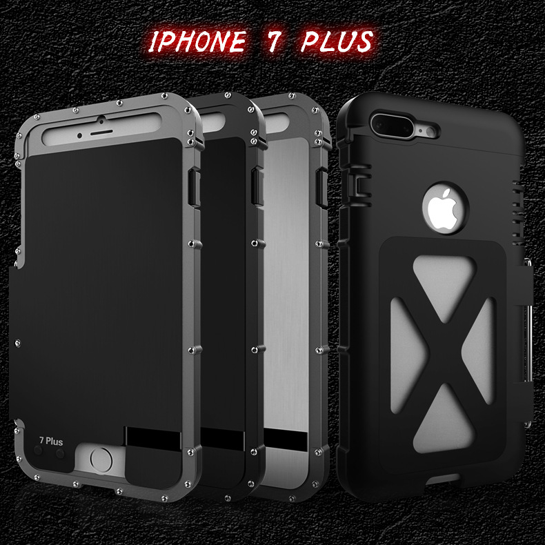 Armor King Iron Man Luxury Shockproof Stainless Steel Aluminum Metal Flip Case Cover for Apple iPhone 7 Plus & iPhone 7