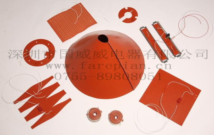 磁振热治疗仪UL硅胶加热片，手提灭菌器PI电加热片，硅橡胶加热带