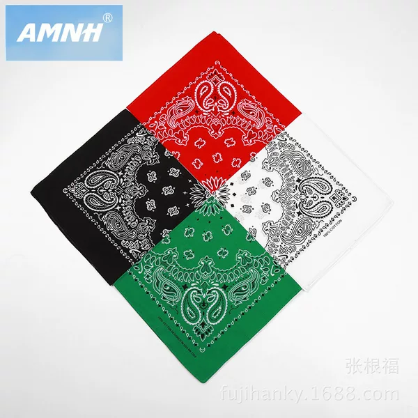 54cm Pure Cotton Cashew Flower Headscarf, All-Cotton Outdoor Sports Cycling Square Scarf, Hip-Hop European and American Style Large Square Scarf Wholesale