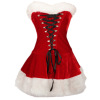 new red Swan velvet hair Christmas dress Christmas dress