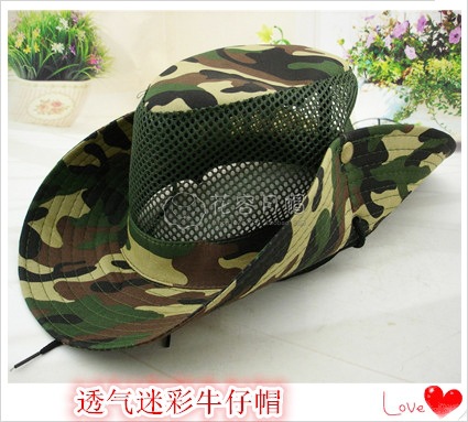 Camouflage denim summer travel sun hat for men and women