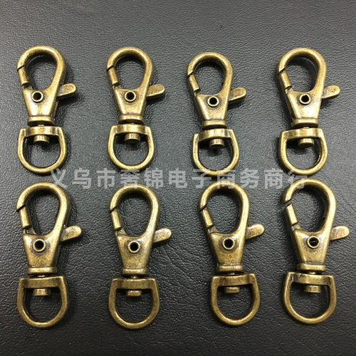 Creative Gift: 38mm Zinc Alloy Dog Clasp, Gold Keychain, Antique Bronze Keychain with Lobster Claw Closure