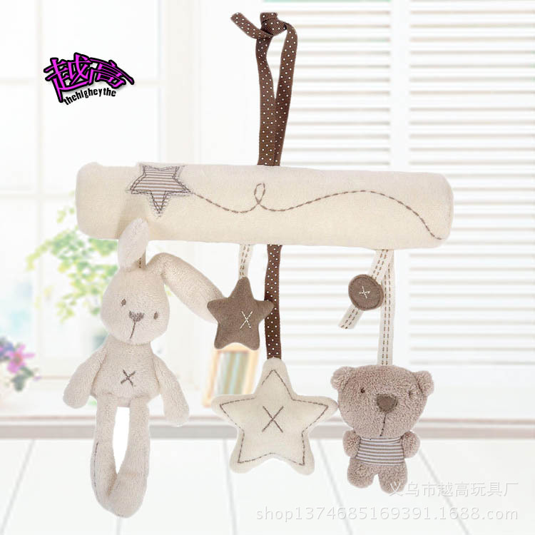 baobao rabbit baby music car hanging bed around car seat pendant plush