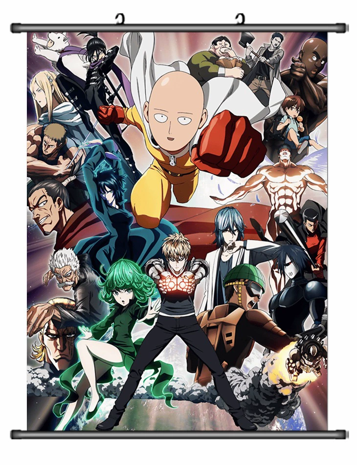 Картины на подвеске аниме, One Punch Man подвесные картины, на заказ японские аниме свитки для подвешивания