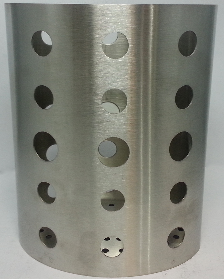 Factory direct sales of stainless steel chopstick buckets, household punched and brushed egg-shaped cookware buckets, and tableware buckets for fast food and snack shops detail image 2